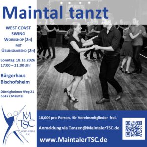 West Coast Swing Workshop mit Übungsabend @ Bürgerhaus Bischofsheim